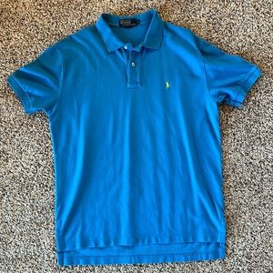 Blue polo shirt, size large